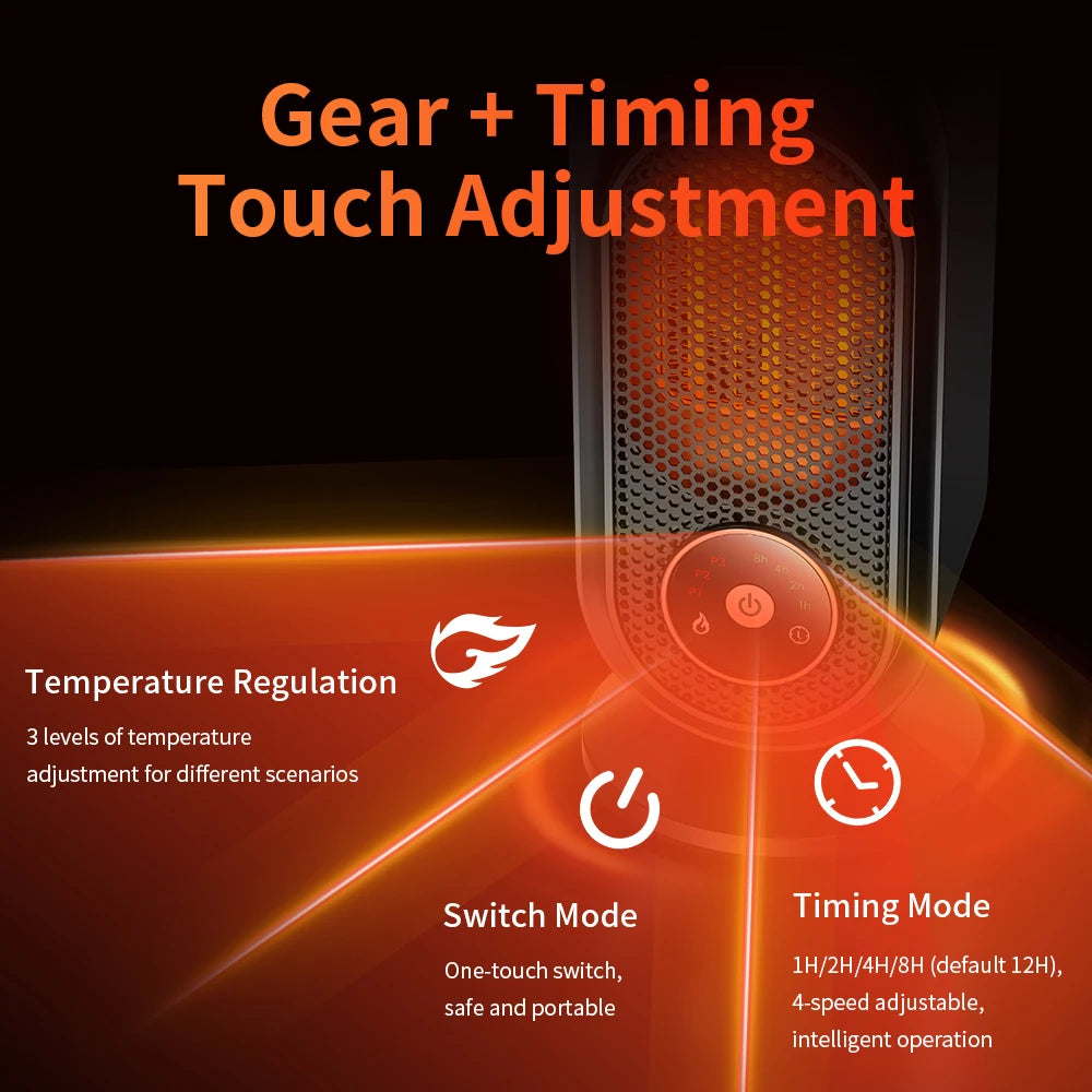 1000W Portable Heater Mini Electric Heater Room Space Heater Warm Heating Hot Fans Desktop Tilting Power-off Office Mute Heater