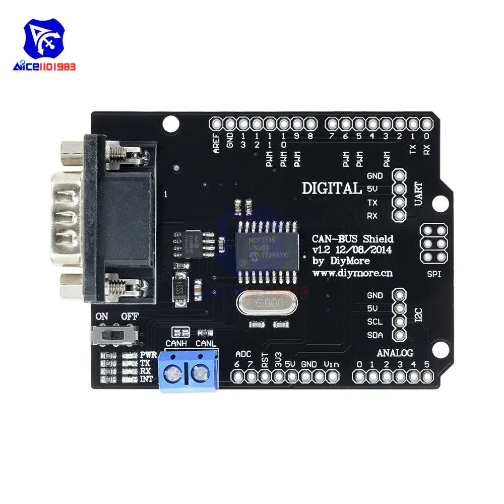 MCP2515 EF02037 CAN BUS Shield SPI 9 Pins Standard Sub-D Expansion Board Module DC 5-12V for Arduino