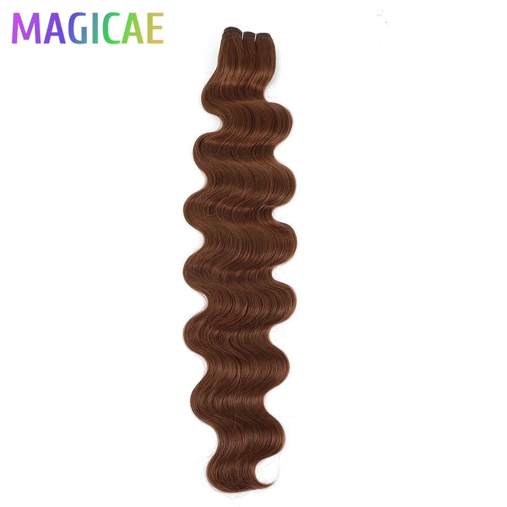 Magicae 30Inch 200g/Pc Chocolate Ombre Brown Orange Blond P27/613 Bio Body Wave Grey High Temperature Synthetic Hair Extension