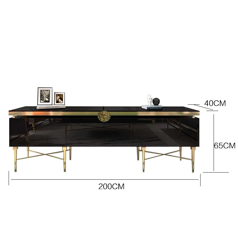 TV Table Small Sitting Room Ground Ark Of Stainless Steel Wooden Furniture Of The Lacquer That Bake