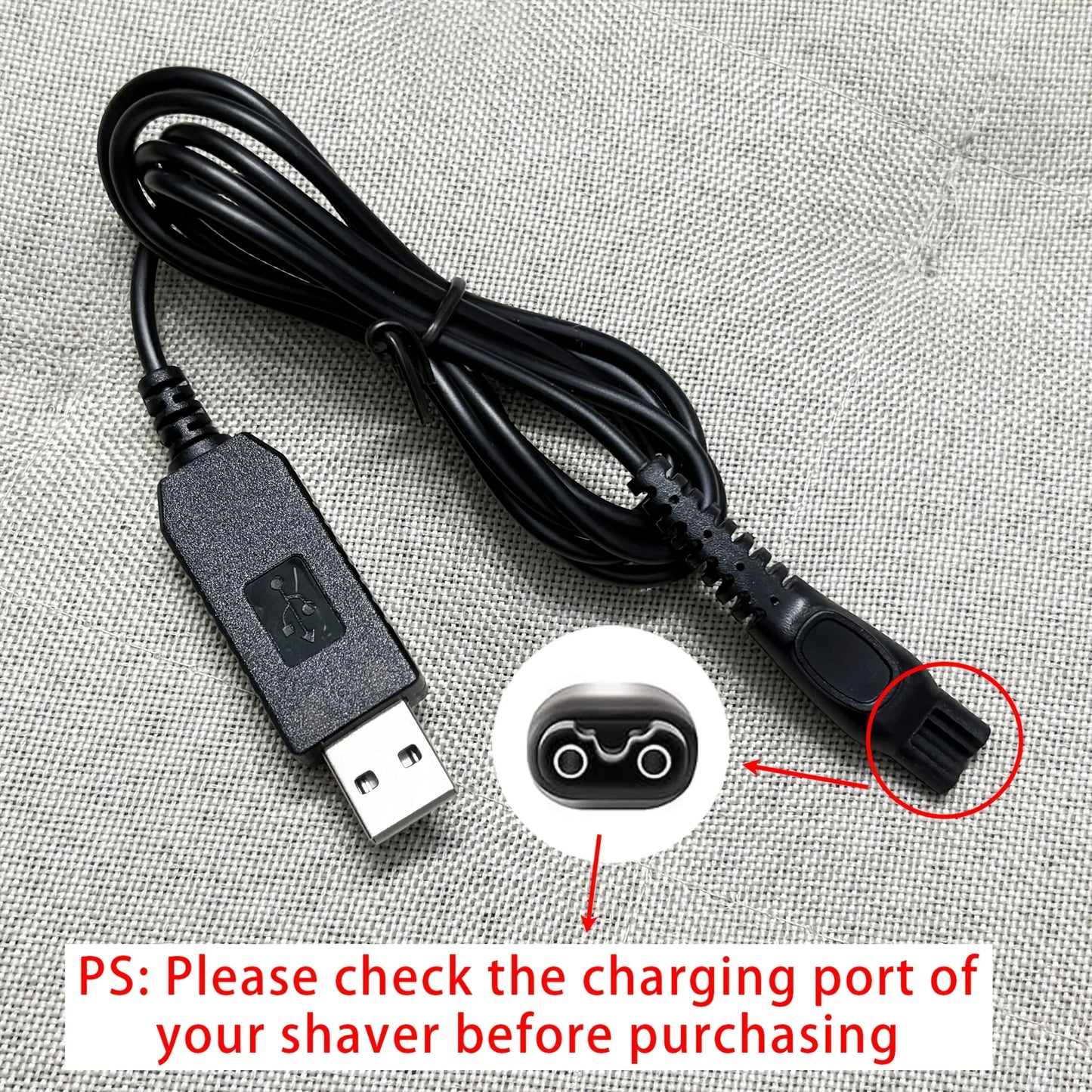 1pc Electric Shaver USB Charger For Philips Series 3000 5000 7000 9000/Oneblade QP2520 QP2620 RQ320 RQ328 RQ330 RQ331 RQ338