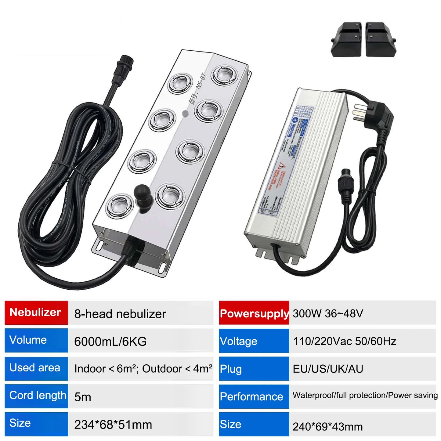 6/8/10/12 Head Atomizer Ultrasonic nebulizer Industrial Humidifier Mist Maker DC45V Powersupply Landscape Garden Fogger Buoy