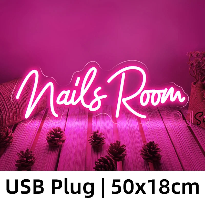 Nails Room Neon Lights Sign Beauty Room Decoration Makeup Neon Led Sign Lashes Room Hair Brows Tattoo Open Outdoor Neon Lamp