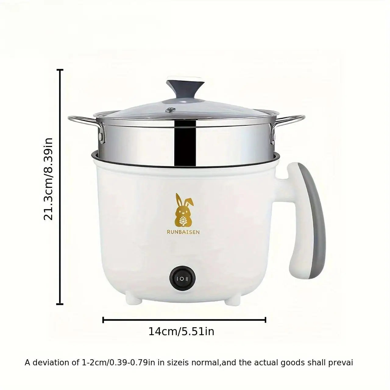 RS18Mini Multifunctional Electric Cooker for Students Dormitory Rice Cooker Dual Heat Levels for Frying/Boiling/Stewing Easy Cl