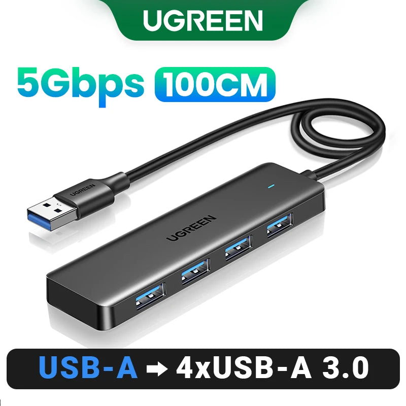 UGREEN USB 3.0 Hub 4 Ports USB HUB Slim for Mouse, Keyboard Compatible with MacBook Pro Air Laptop Desktop PC Xbox PS5 Splitter