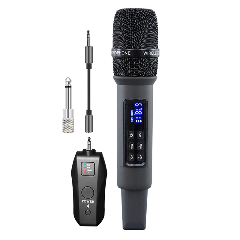 UHF Wireless Handheld Dynamic Karaoke Microphone Bluetooth Receiver Performing Professional Home Reverb High and Low Bass