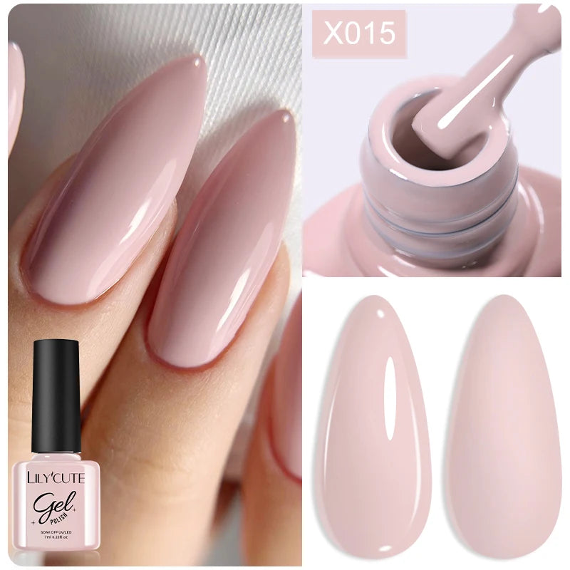 LILYCUTE 7ml Brown Red Purple Nail Gel Polish Coffee Color Series Semi Permanent UV Gel Soak off Nail Gel Varnishes For Nail Art