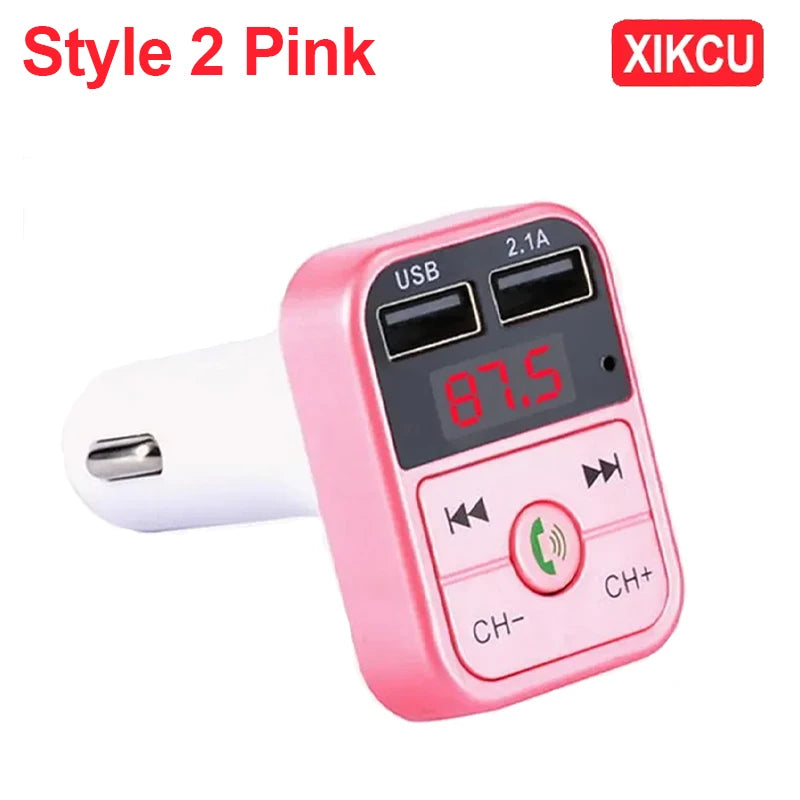 XIKCU LED MP3 Bluetooth FM Audio Receiver Hands-Free Bluetooth 5.0 Transmitter 2.1A 3.1A QC3.0 Type C Dual USB Car kit Charger