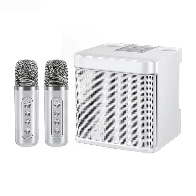 Karaoke Machine With 2 Wireless Dual Microphones Portable Boombox AUX TF Card U Disk Player Voice Changer For Party