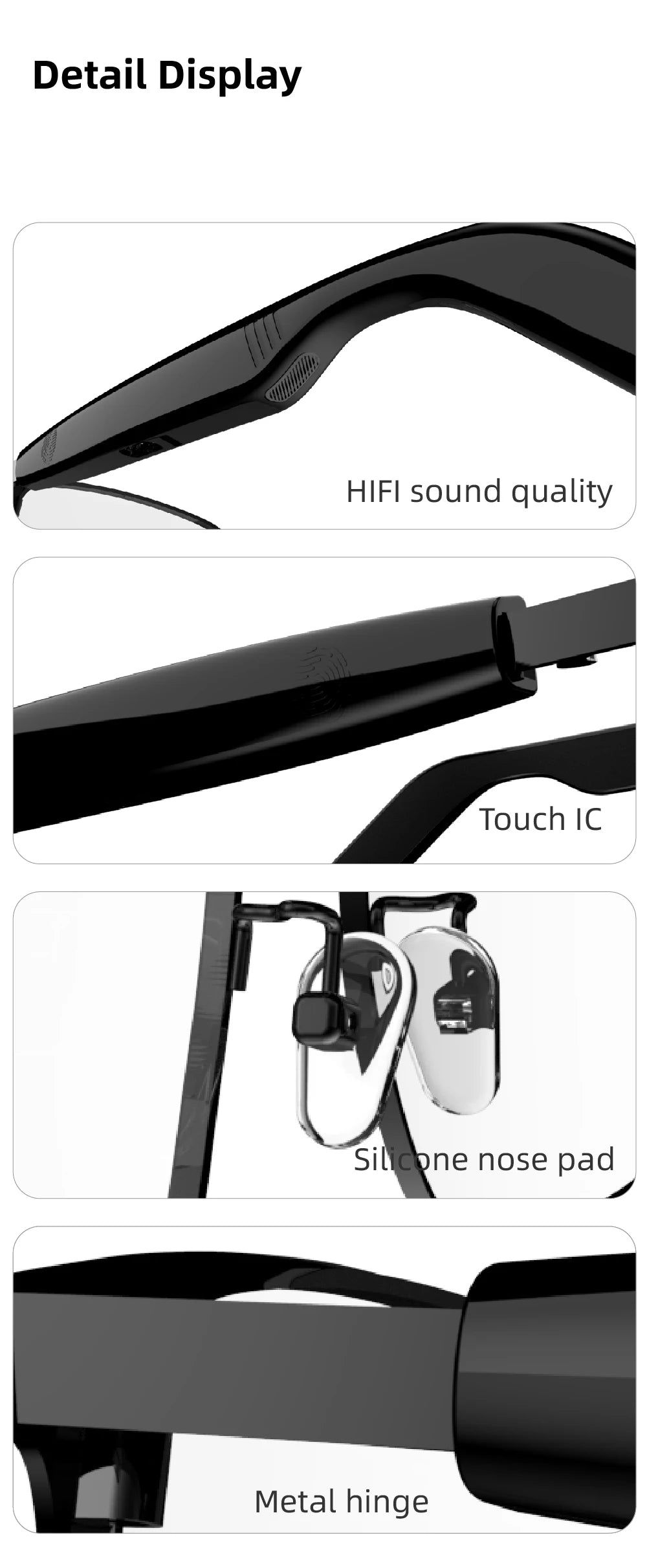 SG-20 Pro 2-in-1 TWS Daily Wear Smart Glasses Bluetooth Audio, Voice Assistant, Lightweight Design 9D