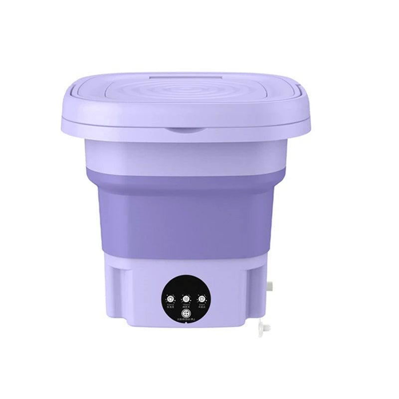 8L Portable Mini Foldable Washing Machine with Spin Dryer Compact Sock Underwear Washer for Travel Dorm Home Use Washing Machine