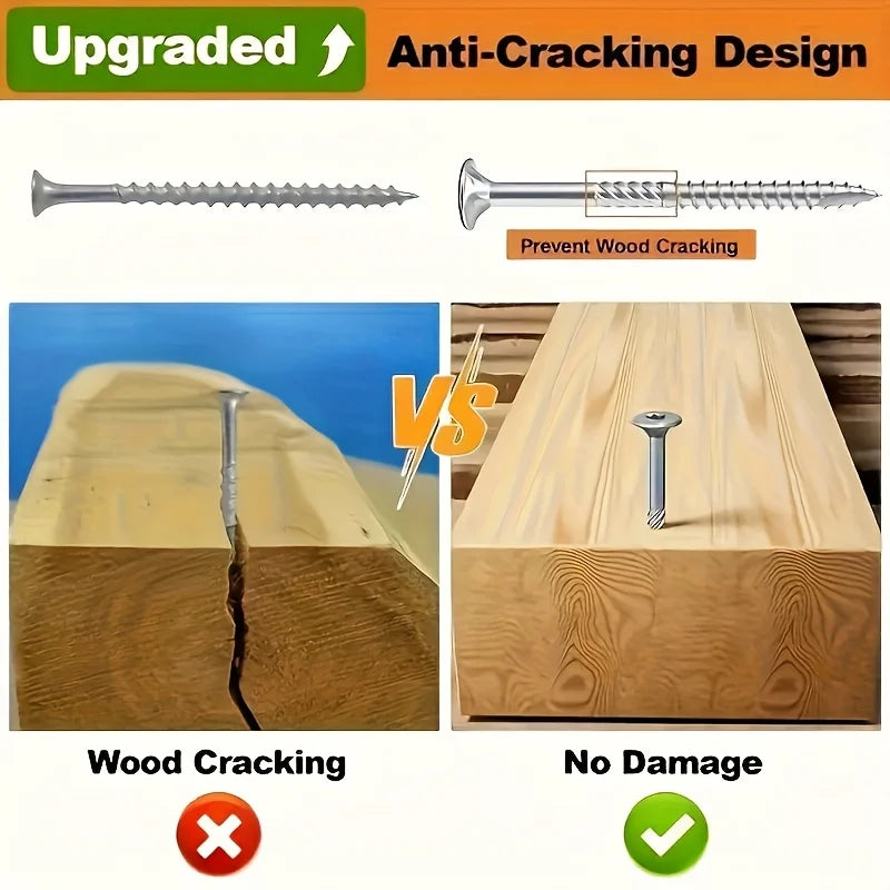 110-150 pieces of stainless steel self-tapping deck wood screws for decking, fence assembly, outdoor wood installation