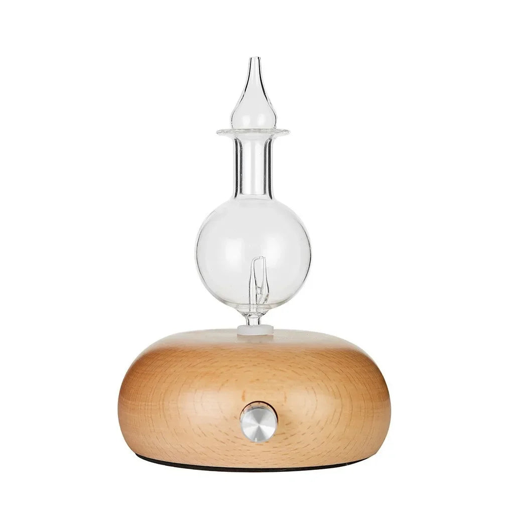Waterless Essential Oils Diffuser Aromatherapy Fragrance Diffuser Without Water Wooden Glass Aroma Nebulizer Vaporizer for Home