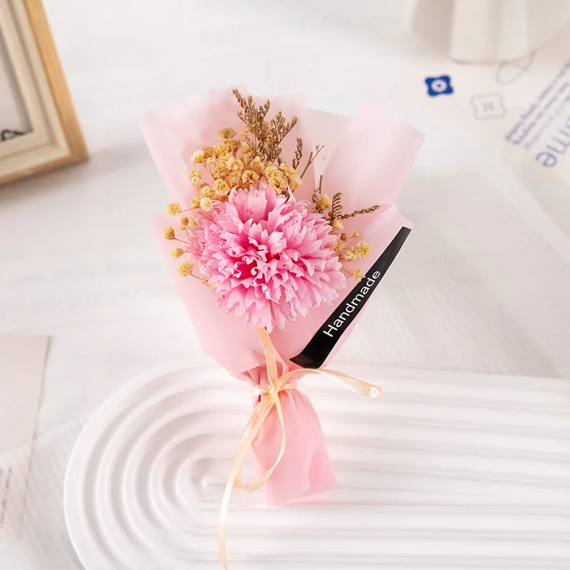 Soap Flower Carnation Bouquet Mother's Day Gift Small Bouquet Faux Flowers Perpetual Flower Companion Gift Accessories