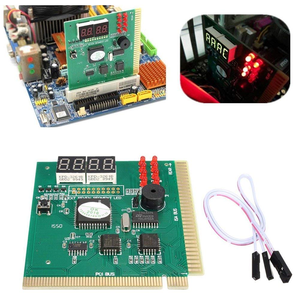 PCI/ISA Test Card 4 Digits, PC motherboard tester, POST code indicator BIOS / diagnostic card for PC