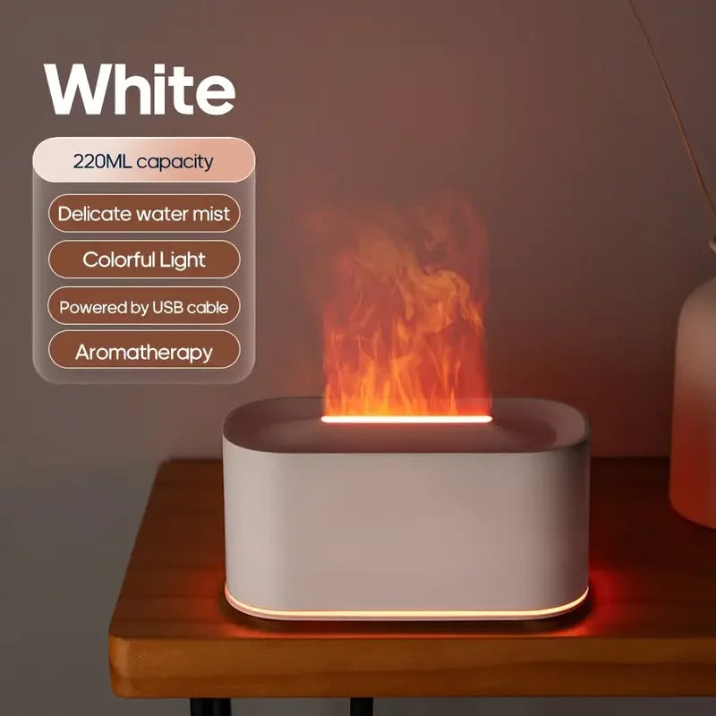 Colorful Flames Air Humidifier Essential Oils Humidifiers Flame Aroma Humidifier Mini Aroma Diffuser Aromatherapy USB Sprayer