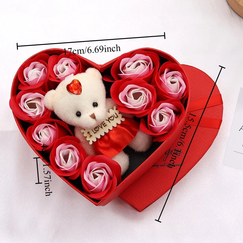 Soap Flower Heart Shaped Rose Gift Box Valentine's Day Mother's Day Gift Rose Creative Birthday Gift