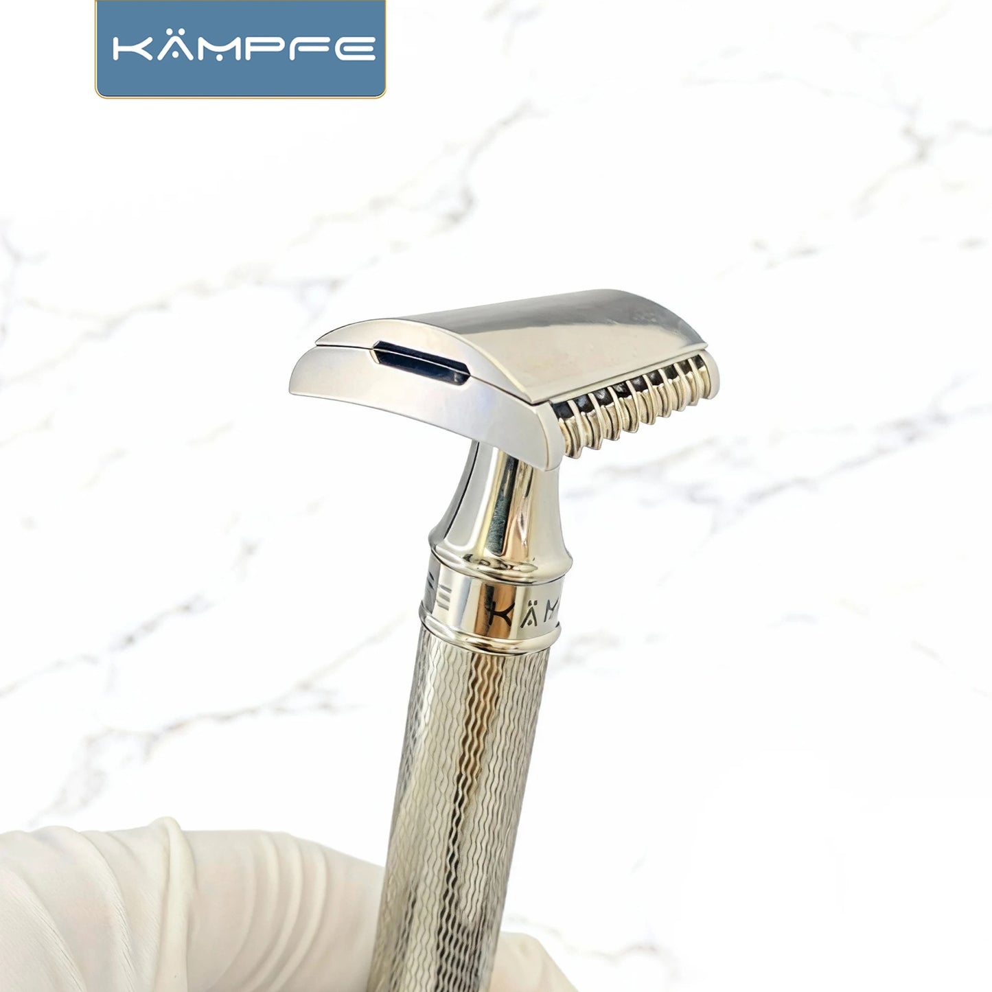 KAMPFE Men's Stainless Steel Double-Edged Safety Razor Traditional Manual Shaving Tool Gift with CNC Machining