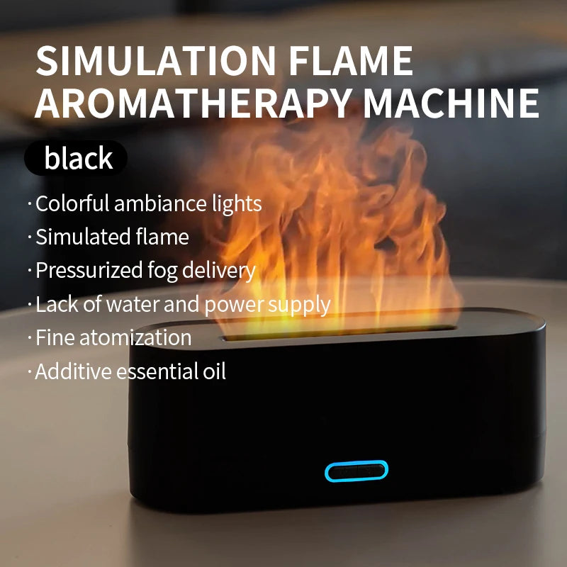 160ml Flame Diffuser Humidifier 7 Colors Light Changing Essential Oil Diffusers Aromatherapy Diffusers for Home Office Bedroom