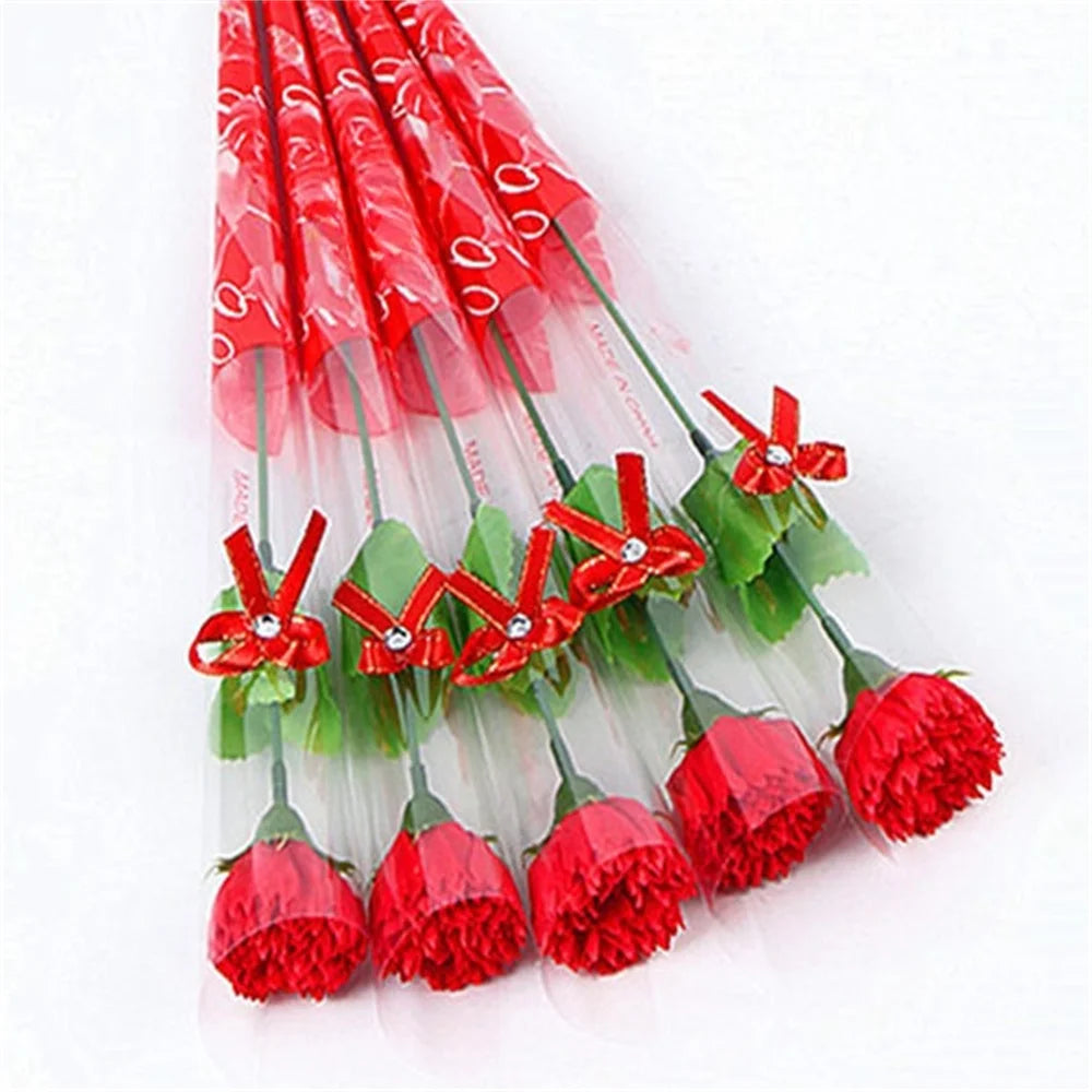 1PC Creative Mother's Day Gift Soap Carnation Bouquet Teacher's Day Single Flower Bouquet Scented Artificial Flower Home Decor
