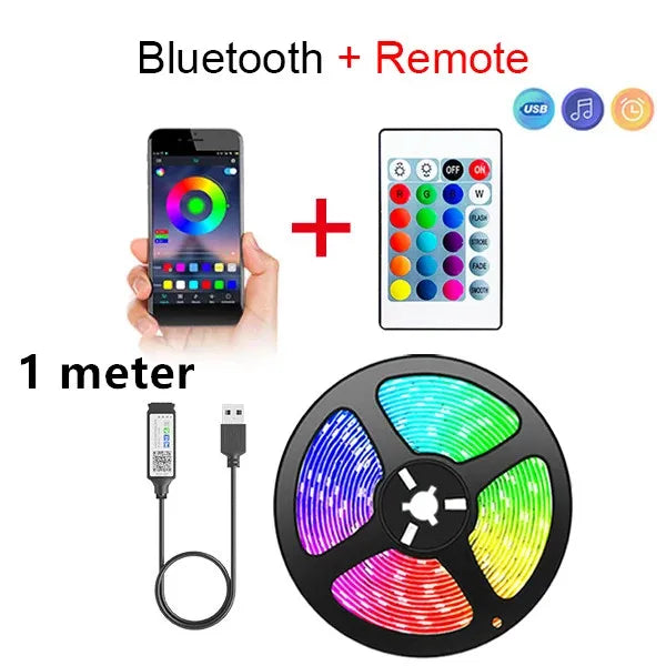 5V LED Strip Lights USB RGB 5050 LED Light Strip Music Sync App Control Luces Led Flexible Lamp for Room Decor TV Backlight