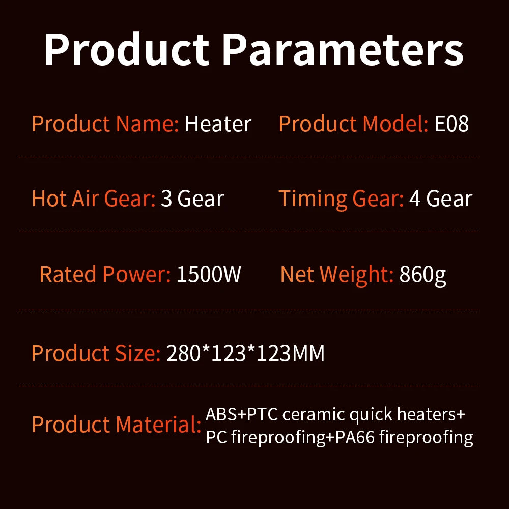1000W Portable Heater Mini Electric Heater Room Space Heater Warm Heating Hot Fans Desktop Tilting Power-off Office Mute Heater