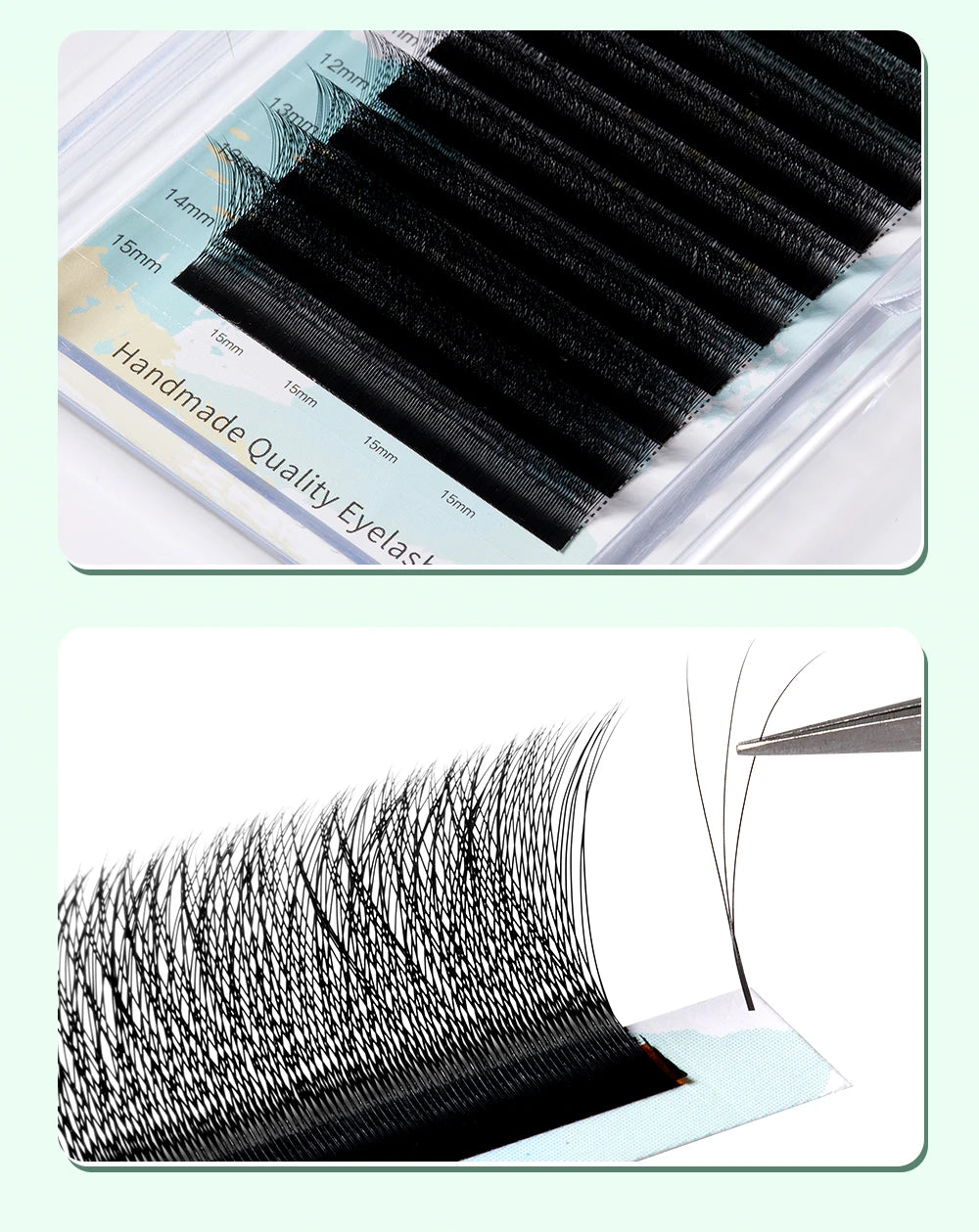 Yelix 10 Cases 3D W Shaped Lashes Smaller Spacing Eyelashes Extension Natural Soft Lashes Premade Volume Fans Eyelashes