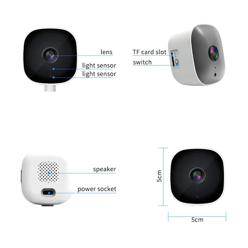 Mini Window Camera Replaces Outdoor Cameras 2.4/5GHz WiFi Camera 3MP Resolution Full-Color Night Vision Through Window Camera