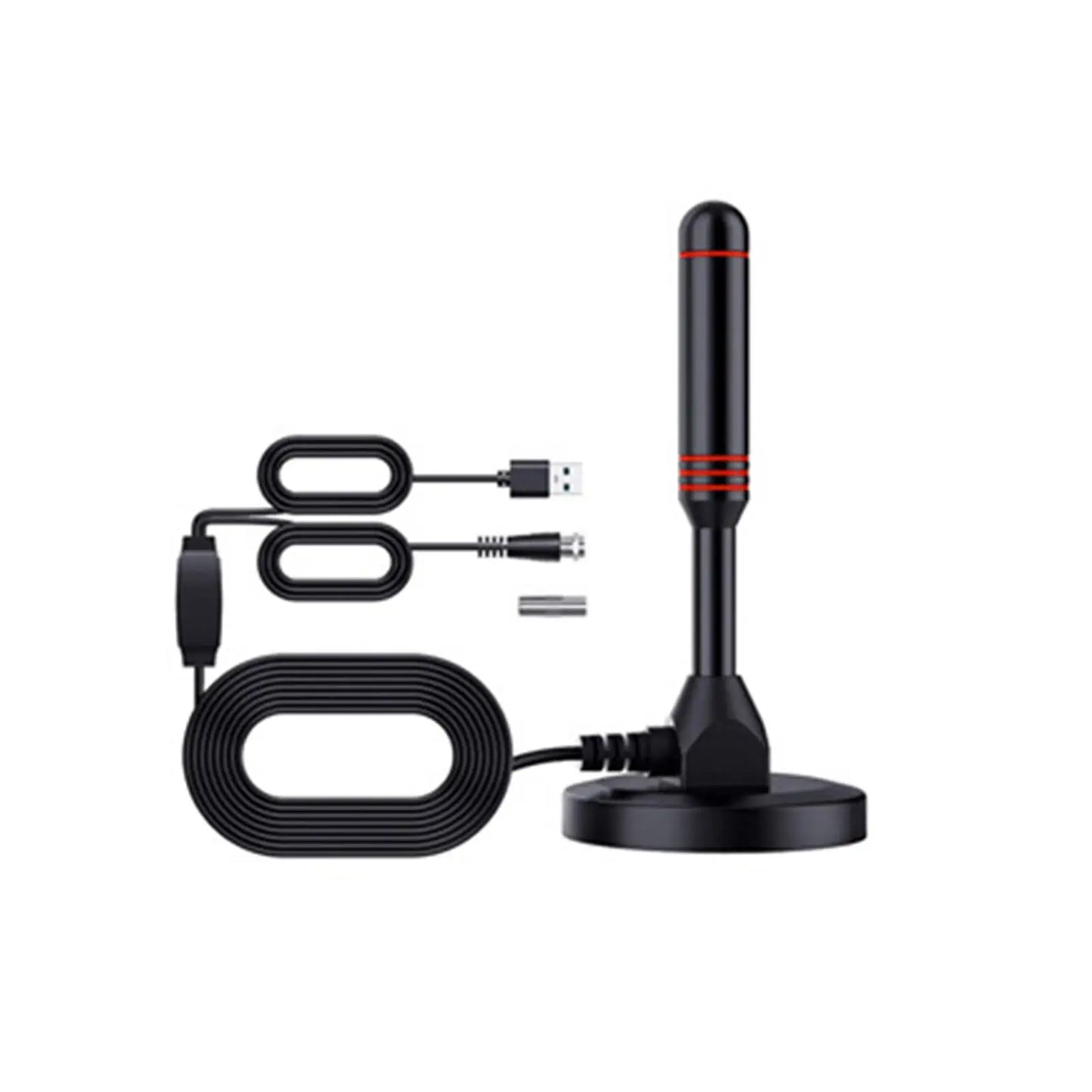 HDTV Antenna Amplified Portable 360 Degree Reception Frequency Reception Car USB with Base Accessories for Dvb-t Isdb Atsc