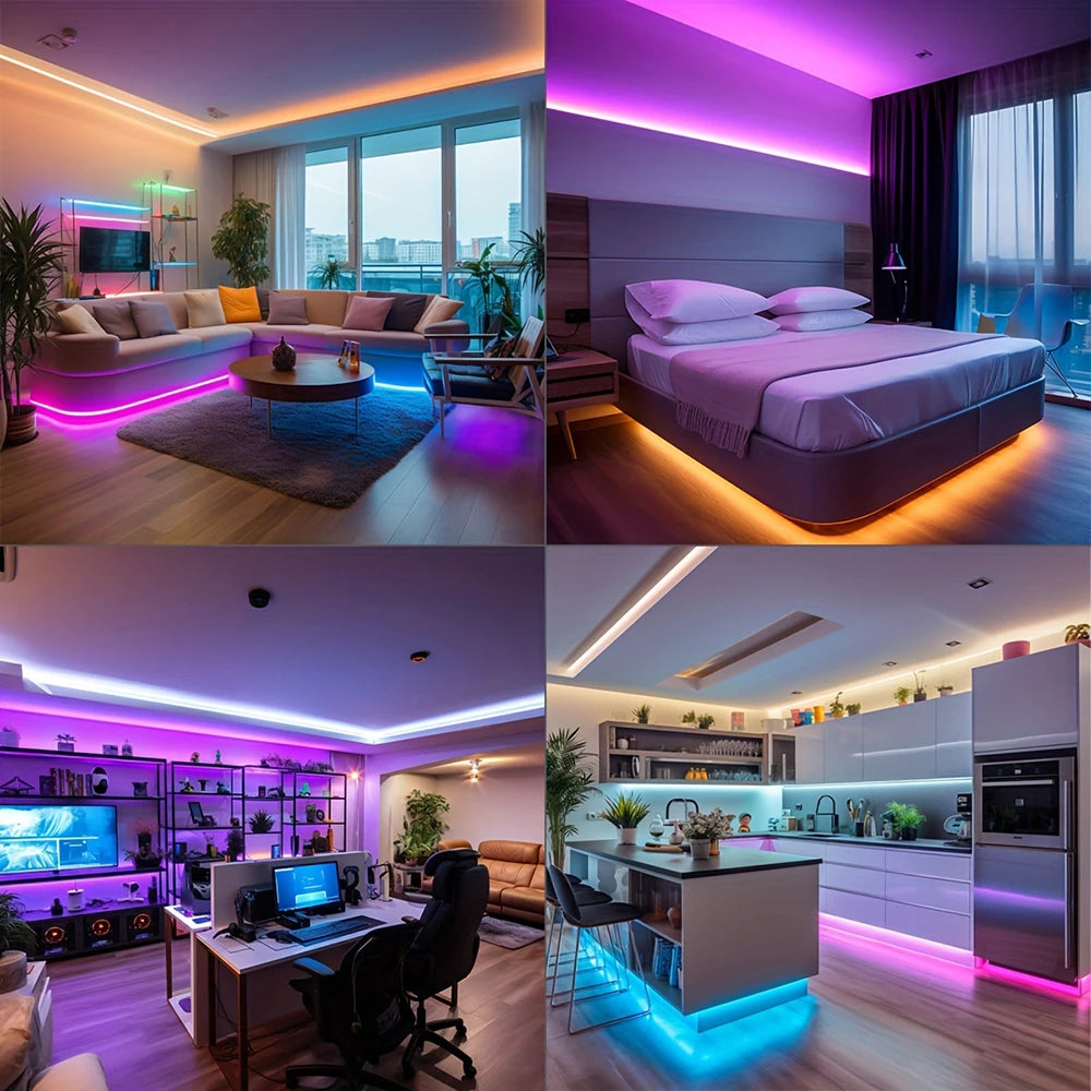 LED Strip Lights 10m 20m 30m Music Sync RGB Led Strip Tape Lights for Room Home Party Decoration TV Backlight Felxible Ribbon