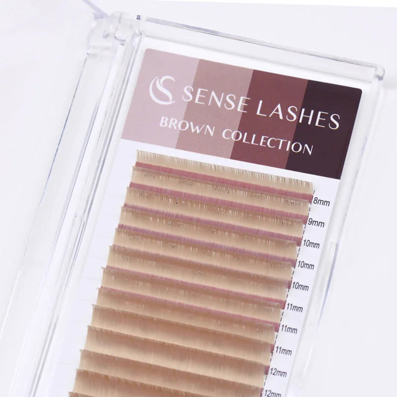 SENSE LASHES Colorful Individual Lashes 0.03/0.05/0.07 Mix 8-15mm Matte Brown Lashes Faux Cils extensiones de pestañas