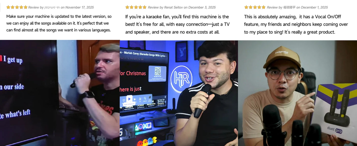Puremic Karaoke Machine K3 with Millions Songs Free Forever Duet Karaoke Mics for Singing with Rechargeable Dock, HDMI+Aux Cable