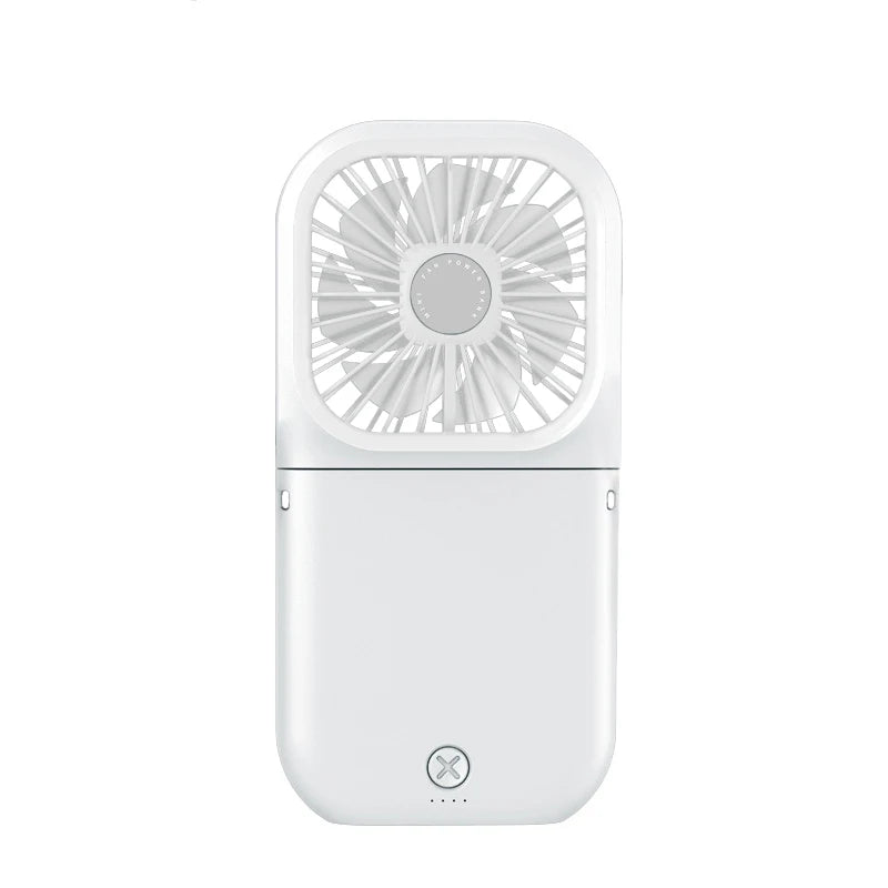 Handheld small fan, outdoor mini folding fan, USB charging portable neck hanging fan, desktop stand small fan