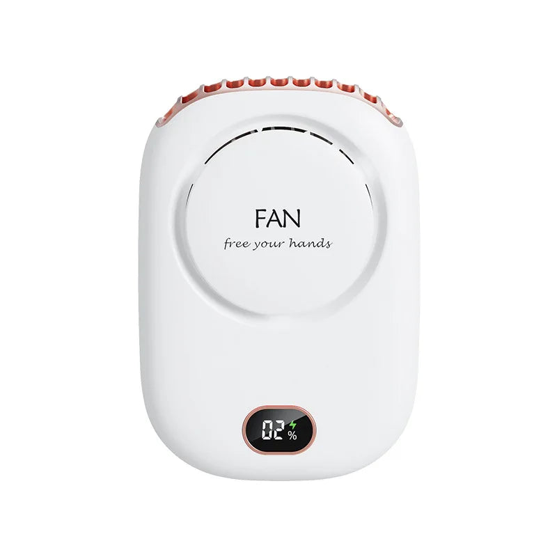 Customizable Portable Hanging Neck Fan Air Cooler Summer Waist Clip Fan Digital Display Mini Electric Fan Mute Neckband Fans