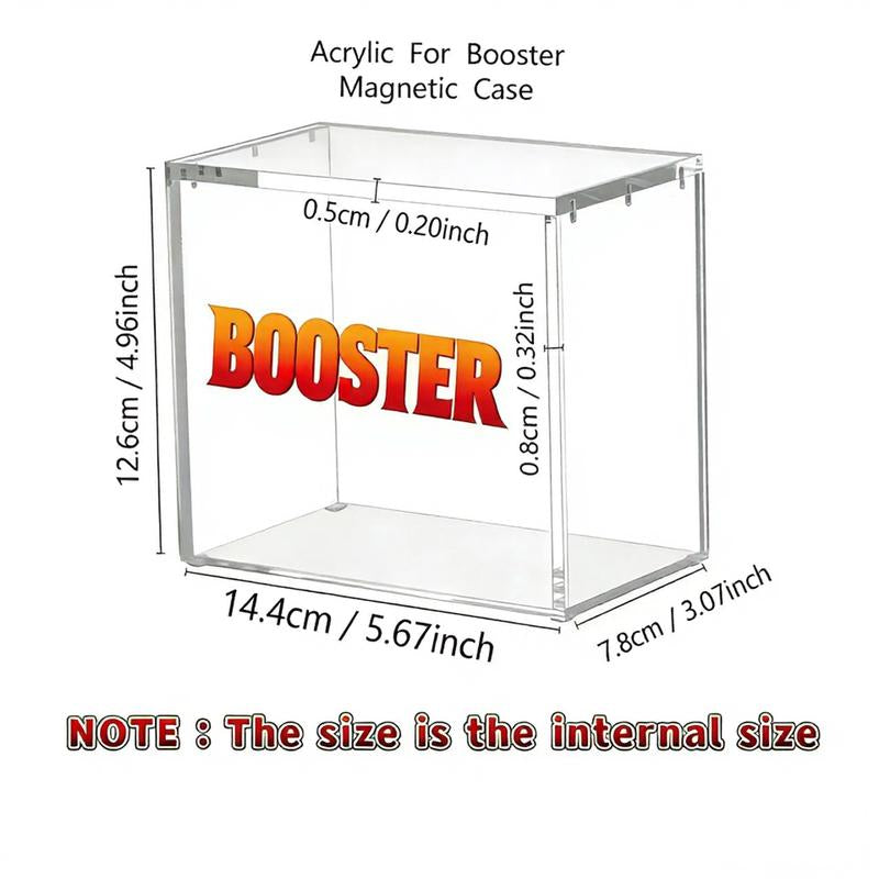 ETB Acrylic Clear Magnetic Display Case, 5Mm Thick Uv-Resistant Display Box, Magnetic Closure Made Easy Top Loading Ultra Boxes for Display Compatible with PKMN Booster Boxes, 1 Count Dustproof and Waterproof Display Box Card Protector(1-Pack)