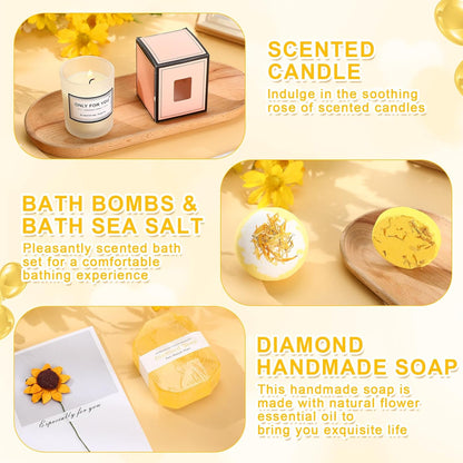 Nuogo 13 Pcs Birthday Gifts for Women Spa Basket Set for Women Mother'S Day Gifts Mirrors Socks Steamers Jewelry Case Bath Robe Mom Nurse Girlfriend Wife