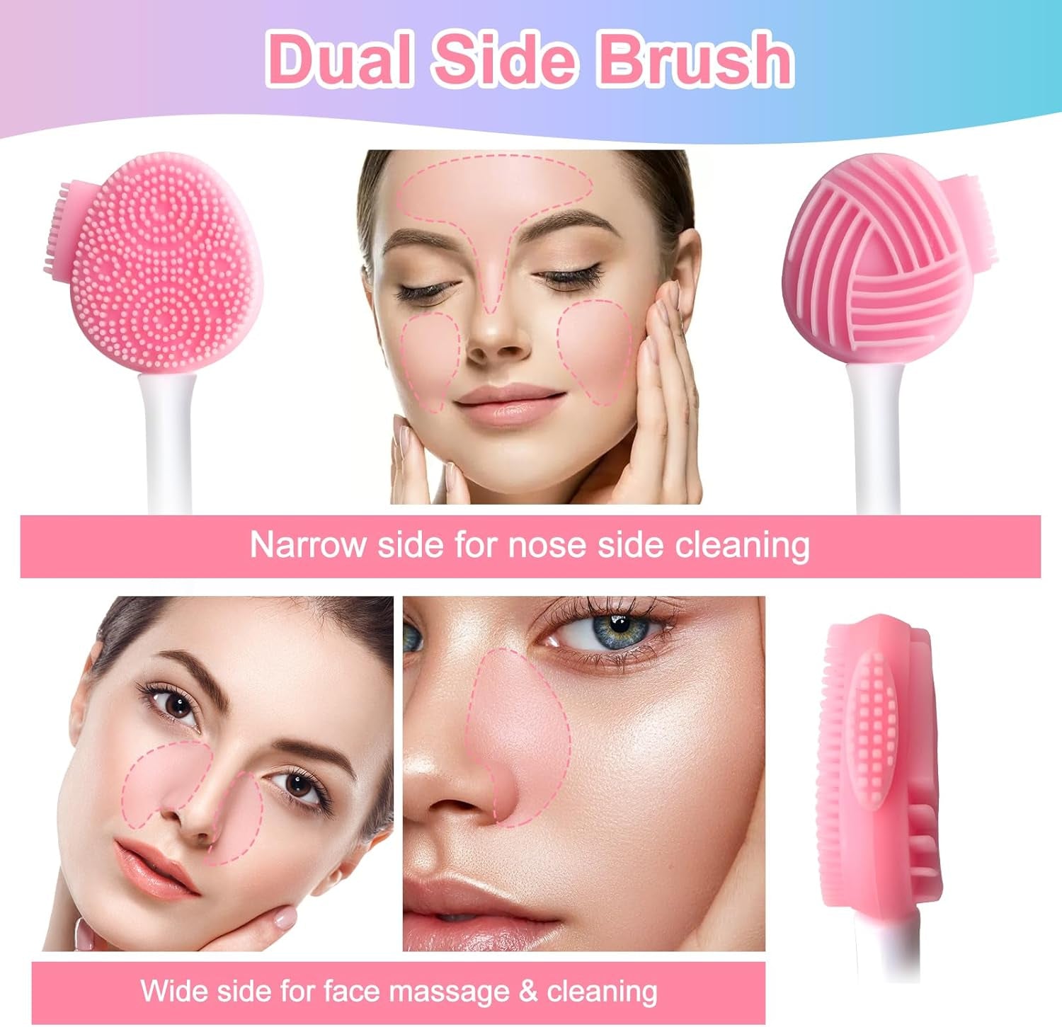 MUIIGOOD Silicone Face Scrubber Face Mask Brush Exfoliating Lip Cleansing Facial Cleansing/Wash Brush Exfoliator Blackhead Skin Care Tool Makeup Removes Dead & Dry Skin for Women Grils Men