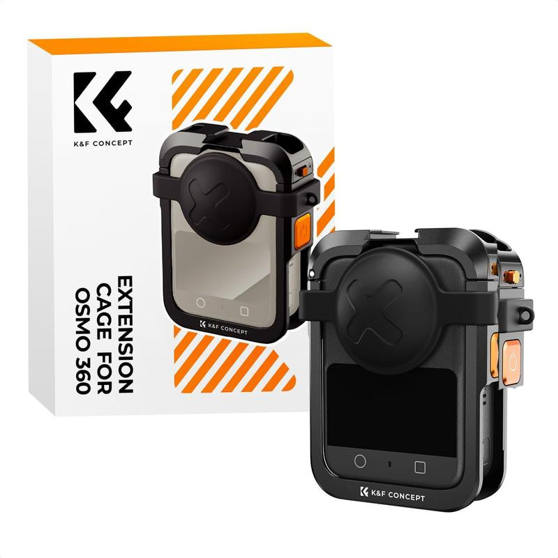 K&F CONCEPT Metal Camera Cage Compatible with DJI Osmo 360 Accessories, Aluminum Alloy Protective Case | with Silicone Lens Cover | Expansion Frame with 2 Cold Shoe Mount | Built-In Charging Contact