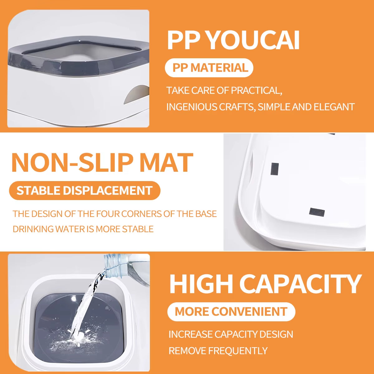 1PC Dog Floating Water Bowl No Spill Slow Water Feeder Dog Bowl Non-Slip Pet Drinking Fountain