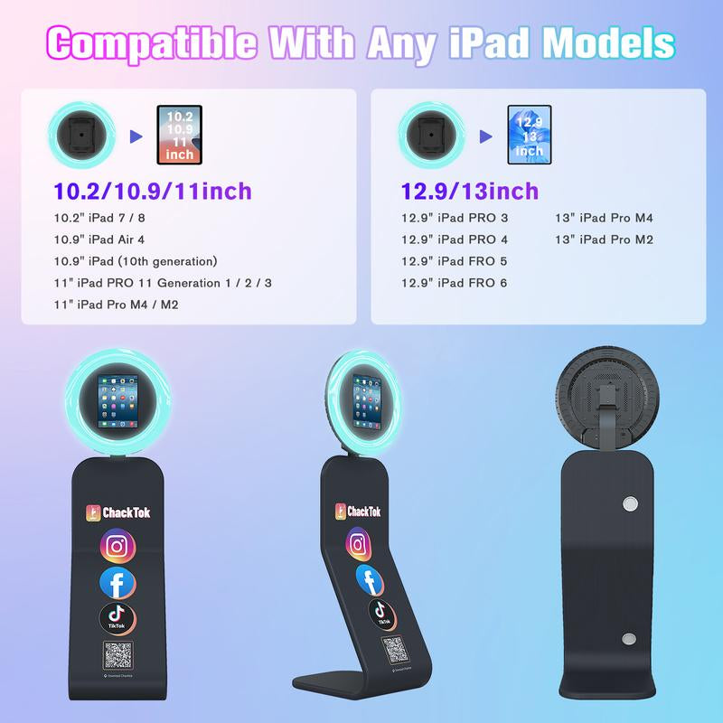 MWE Portable Photo Booth Compatible with Any Ipad, for Ipad Photo Booth Shell Stand Photo Booth Software for Party and Wedding