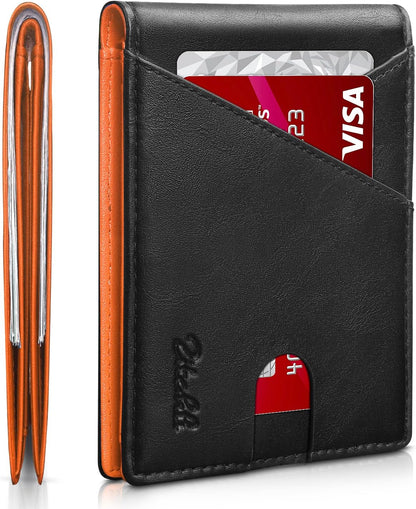 Zitahli Bifold Wallets for Men - Slim RFID Leather Credit Card Holder for 6-11 Cards, Minimalist Thin Wallet with ID Window & Cash Slot,Front Pockt Carteras Para Hombres, Birthday Gifts for Men | Slim