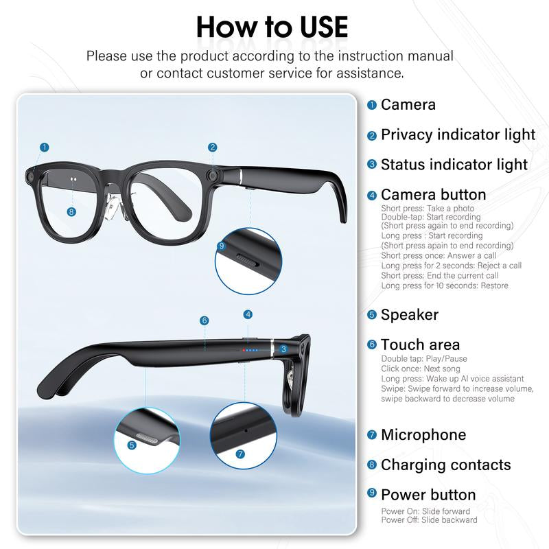 [Valentine'S Day] Coucur 2026 New G1-AI 4K Smart Camera Glasses with 6-Axis Stabilization AI Photo Recognition, Real-Time Translation & Charging Case, ENC Noise Reduction for Bluetooth Calls,Stylish Travel Accessory-2 Pairs of Interchangeable Lenses
