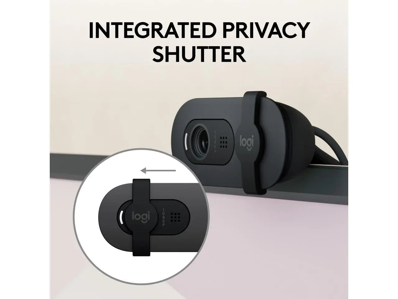 Logitech Brio 100 Full HD Webcam for Meetings and Streaming, Auto-Light Balance, Built-In Mic, Privacy Shutter, USB-A, for Microsoft Teams, Google Meet, Zoom and More - Graphite