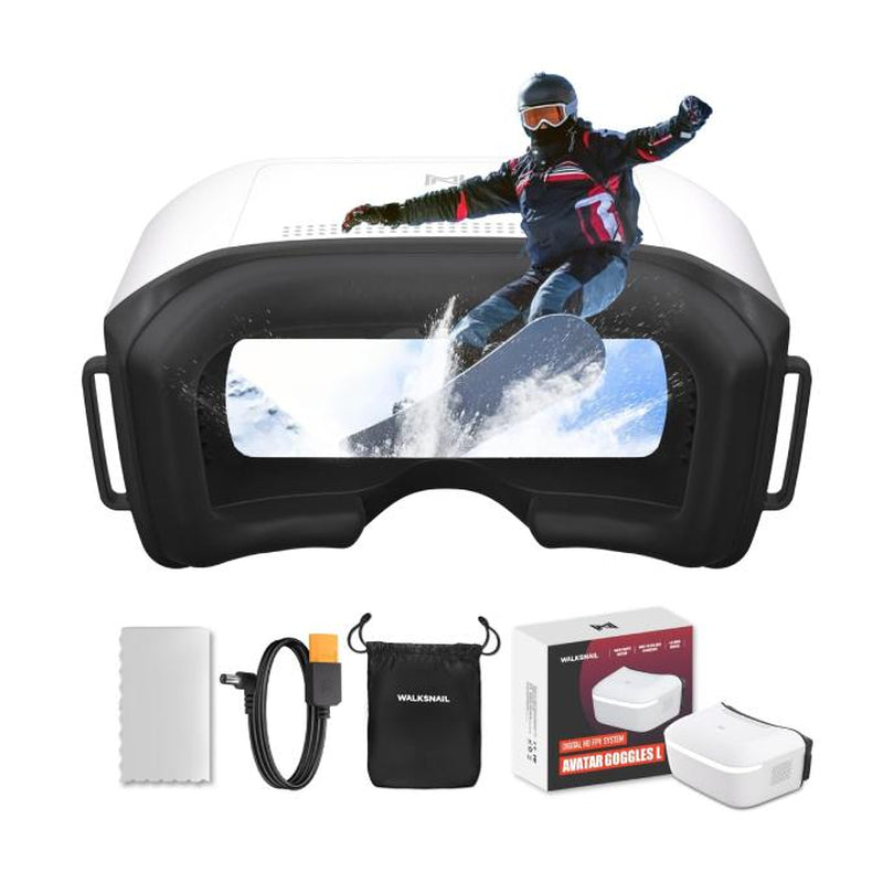 CADDXFPV Walksnail Avatar HD FPV Goggles L – 1080P 4.5-Inch Screen, Head Tracking, Immersive Flight Experience, PPM Signal, Micro SD Slot, Lens Customization, Compatible with All Walksnail VTX Kits