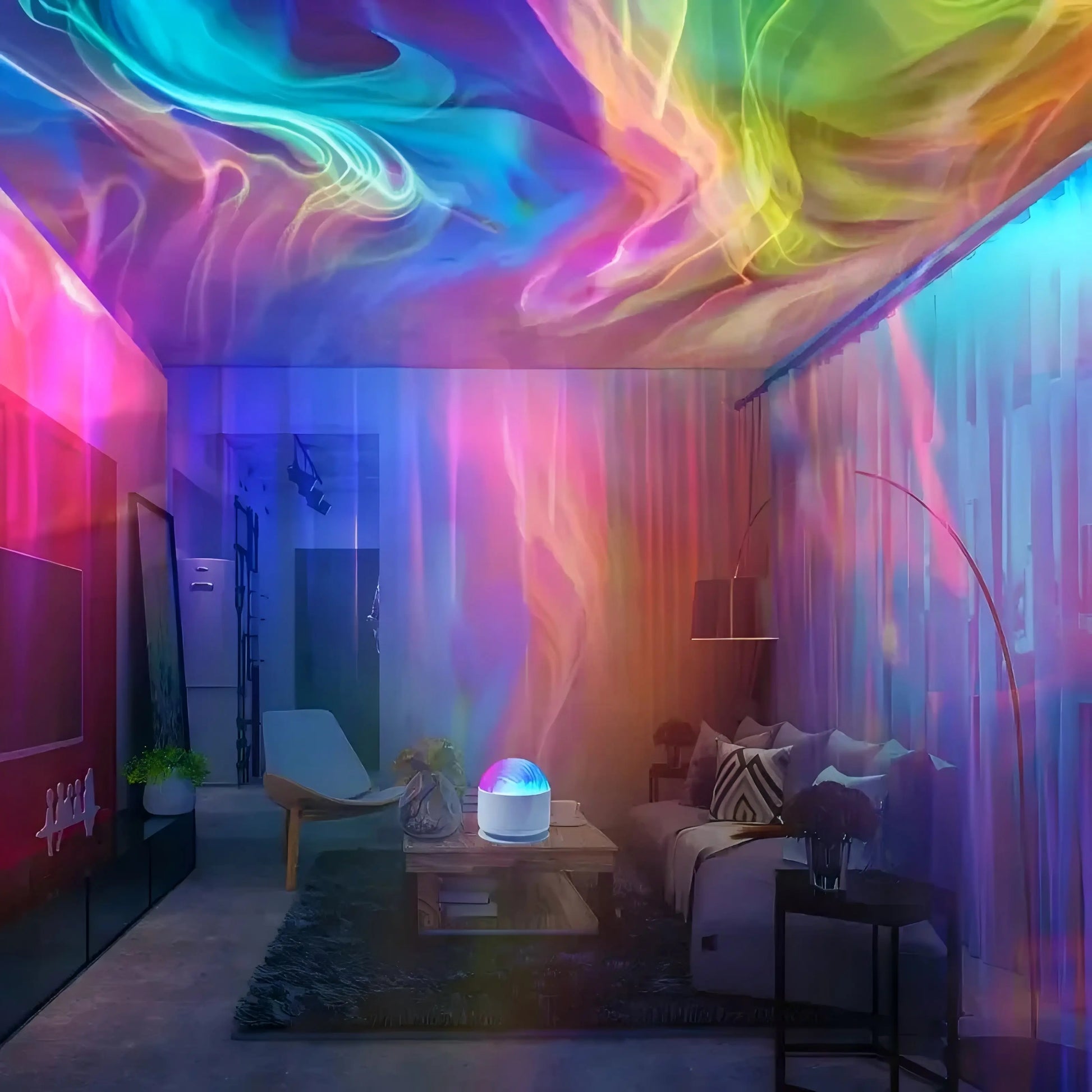 [2026 New Upgrade] 2-In-1 Ocean Wave Projector & Shower Light - 16-Color LED Bedroom Light with 3D Water Ripple Effect, Usb-Powered Remote-Controlled Ambient Light Tiktokshop Limited-Time Flash Sale