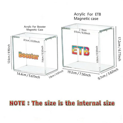 ETB Acrylic Clear Magnetic Display Case, 5Mm Thick Uv-Resistant Display Box, Magnetic Closure Made Easy Top Loading Ultra Boxes for Display Compatible with PKMN Booster Boxes, 1 Count Dustproof and Waterproof Display Box Card Protector(1-Pack)