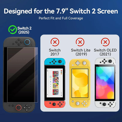 Geekshare Switch 2 Screen Protector,Dust-Free Alignment Frame,9H Tempered Film – Anti-Fingerprint, Bubble-Free, HD Clear,Anti-Scratch & Anti-Glare,Precise Cutouts, Auto-Installation (1 Pack)