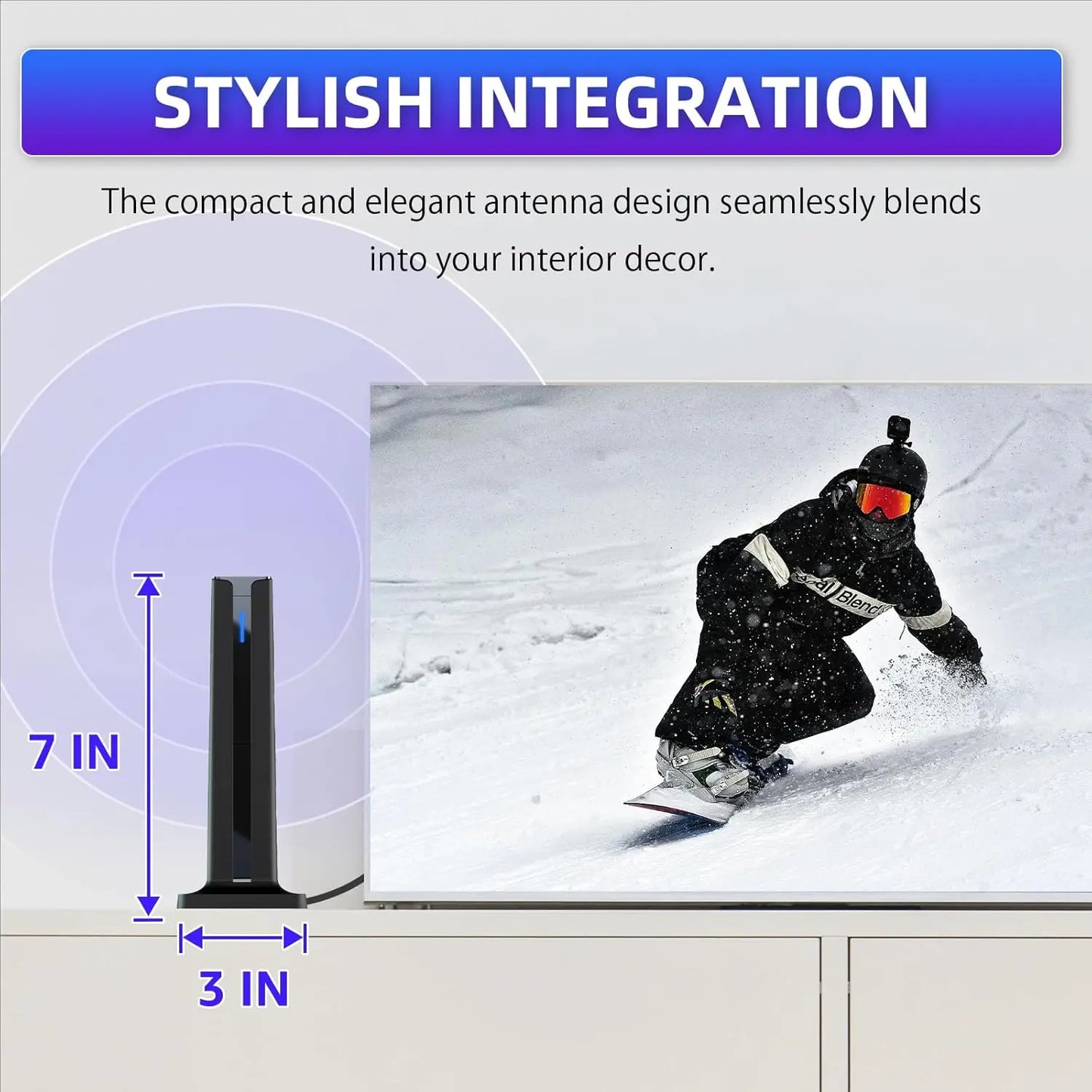 TV Antenna Digital HD Antenna 1080P 4K Ultra HD Indoor Long Range High-Quality Signal for Home Entertainment Full HD NBC ABC HSN