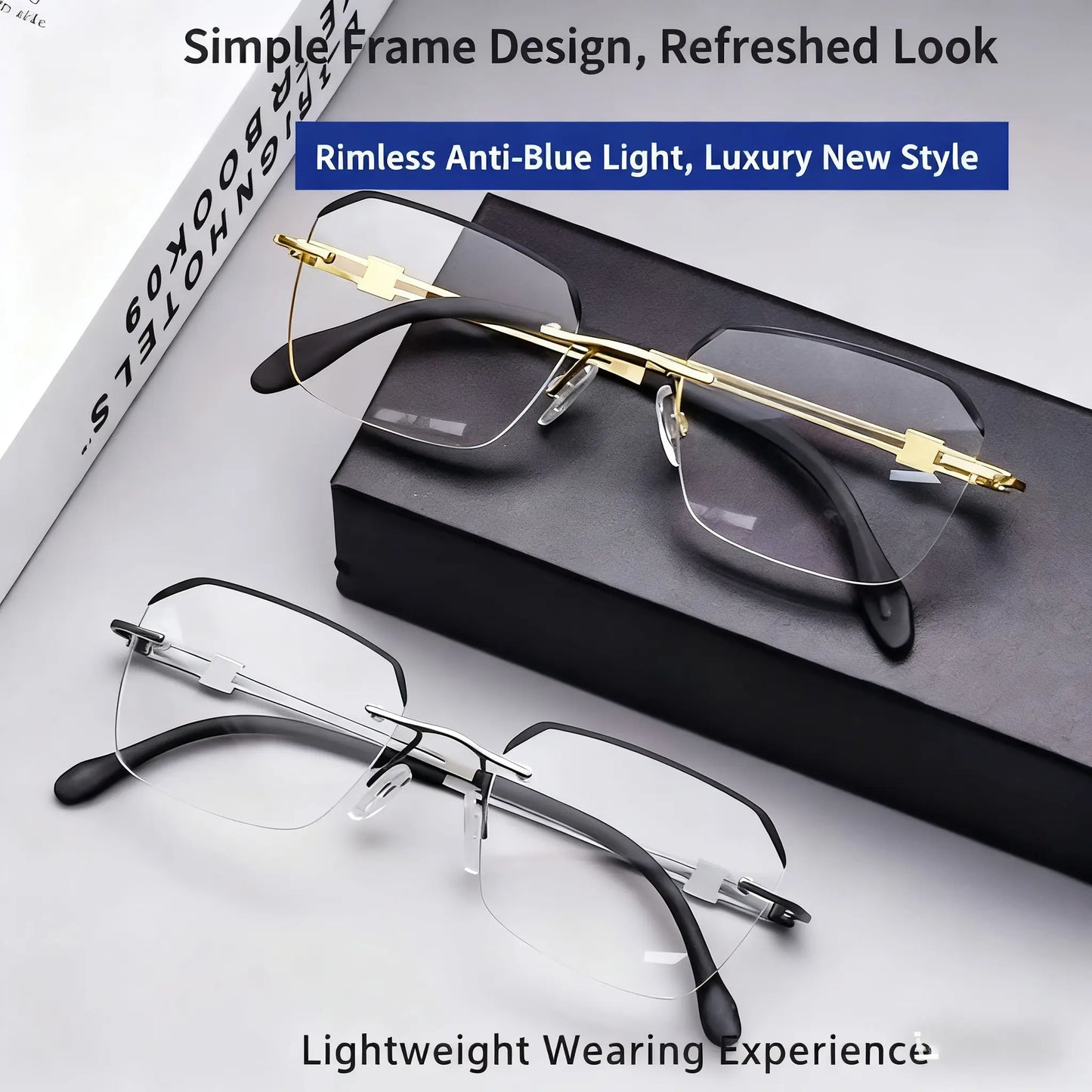 High-Definition Blue Light Blocking Reading Glasses, Anti-Blue Protection for Computer TV and Reading, Comfortable Wear with Soft Silicone Nose Pads