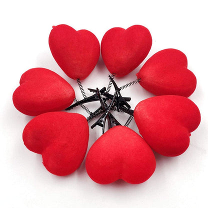 Binaryabc Valentines Day Red Heart Hair Clips Hairpins Head Bopper,Valentines Day Supplies,10Pcs